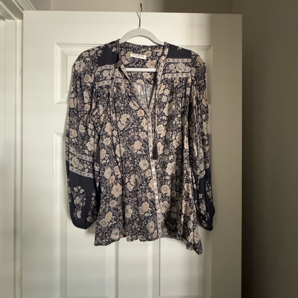 Spell Floral Women's Top - Black and Cream